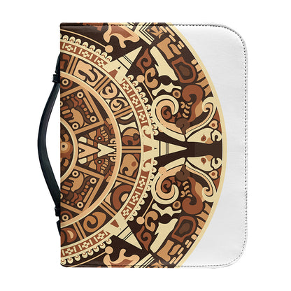 Tribal Maya Calendar Print Leather Bible Cover
