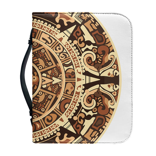 Tribal Maya Calendar Print Leather Bible Cover