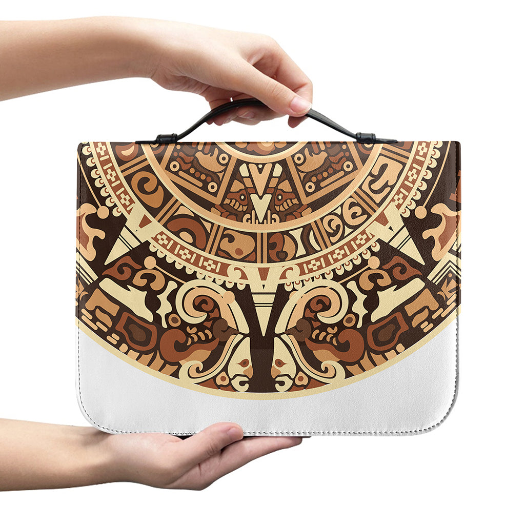 Tribal Maya Calendar Print Leather Bible Cover