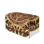 Tribal Maya Calendar Print Leather Tissue Box Cover