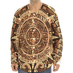 Tribal Maya Calendar Print Long Sleeve Baseball Jersey