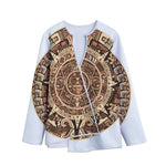 Tribal Maya Calendar Print Long Sleeve Short Coat
