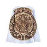 Tribal Maya Calendar Print Long Sleeve Short Coat