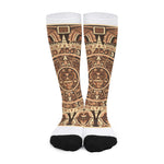 Tribal Maya Calendar Print Long Socks