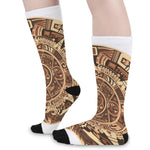 Tribal Maya Calendar Print Long Socks