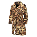 Tribal Maya Calendar Print Men's Bathrobe