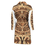 Tribal Maya Calendar Print Men's Bathrobe