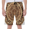 Tribal Maya Calendar Print Men's Beach Shorts