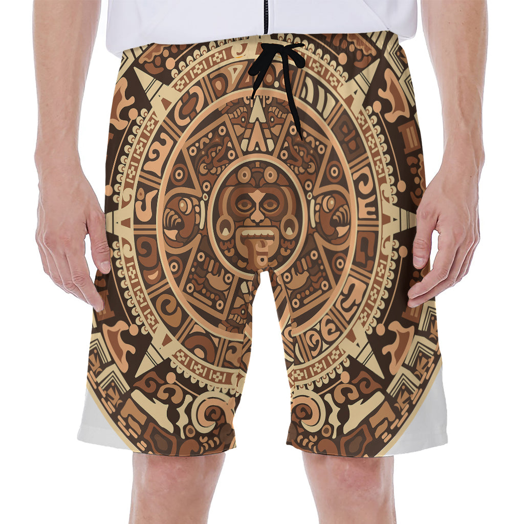 Tribal Maya Calendar Print Men's Beach Shorts