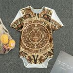 Tribal Maya Calendar Print Men's Bodysuit