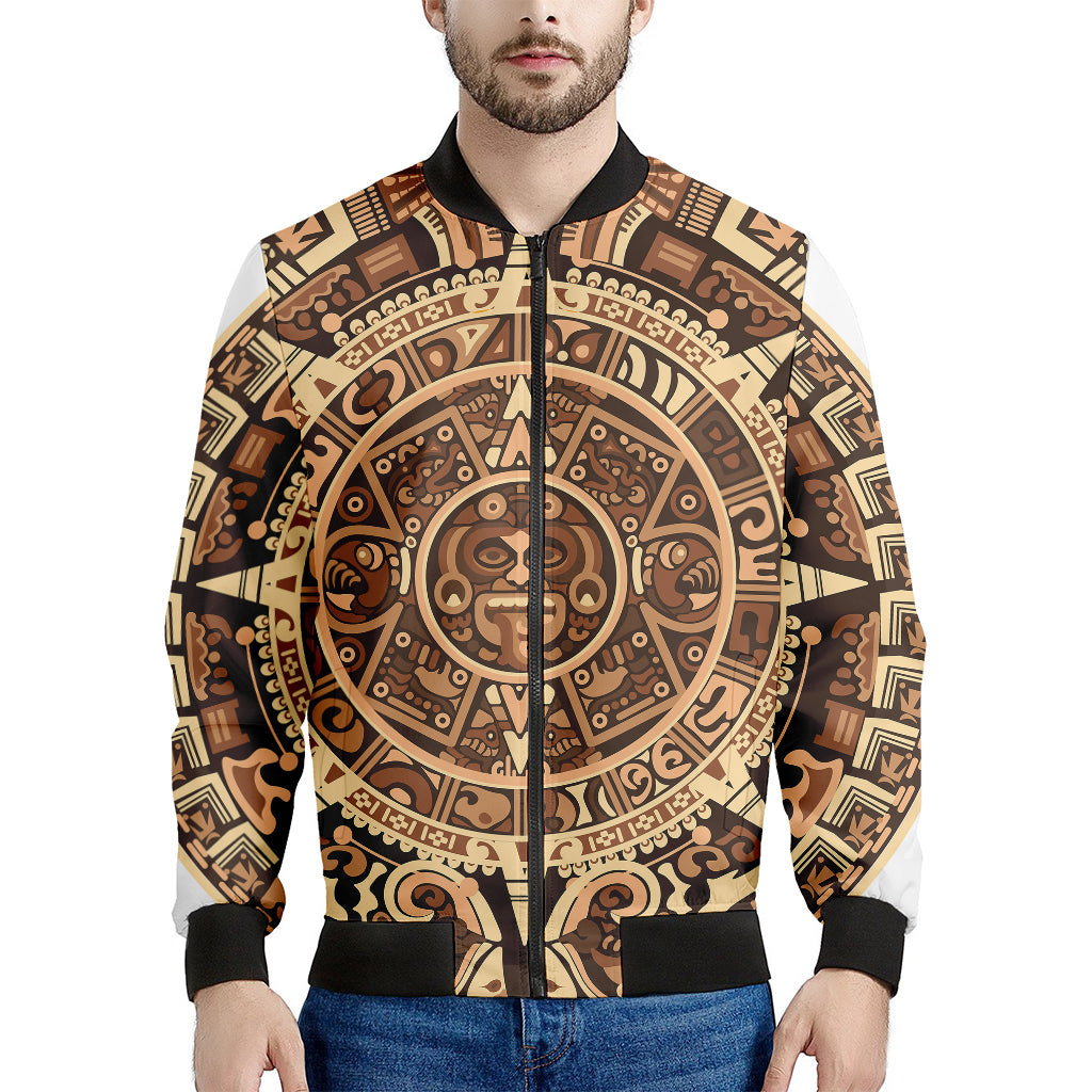 Tribal Maya Calendar Print Men's Bomber Jacket