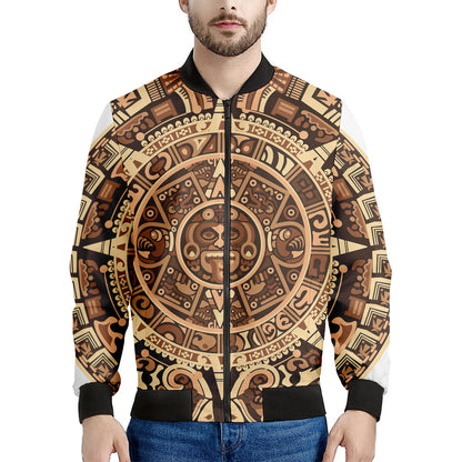 Tribal Maya Calendar Print Men's Bomber Jacket