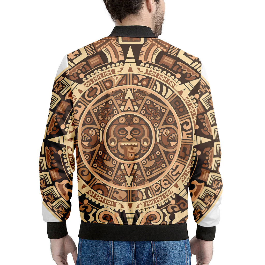 Tribal Maya Calendar Print Men's Bomber Jacket