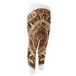 Tribal Maya Calendar Print Men's Compression Pants