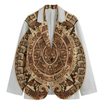Tribal Maya Calendar Print Men's Cotton Blazer