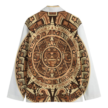 Tribal Maya Calendar Print Men's Cotton Blazer