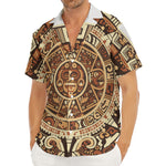 Tribal Maya Calendar Print Men's Deep V-Neck Shirt
