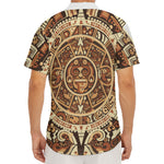 Tribal Maya Calendar Print Men's Deep V-Neck Shirt