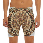 Tribal Maya Calendar Print Men's Long Boxer Briefs