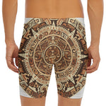 Tribal Maya Calendar Print Men's Long Boxer Briefs