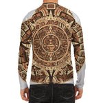 Tribal Maya Calendar Print Men's Long Sleeve Rash Guard
