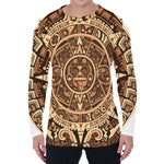 Tribal Maya Calendar Print Men's Long Sleeve T-Shirt