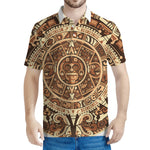 Tribal Maya Calendar Print Men's Polo Shirt