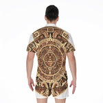 Tribal Maya Calendar Print Men's Rompers
