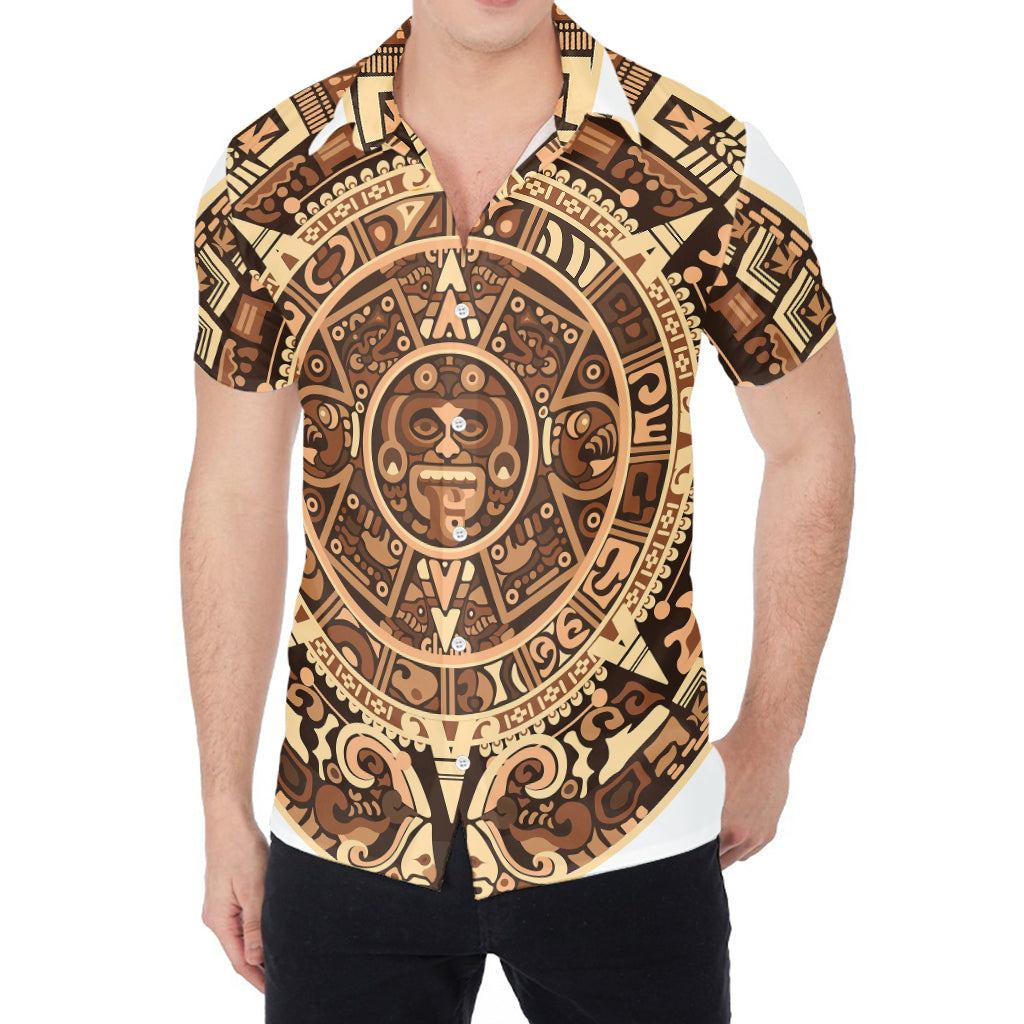 Tribal Maya Calendar Print Men's Shirt