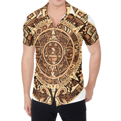 Tribal Maya Calendar Print Men's Shirt
