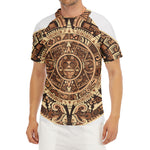 Tribal Maya Calendar Print Men's Short Sleeve Rash Guard