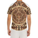 Tribal Maya Calendar Print Men's Short Sleeve Rash Guard