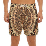 Tribal Maya Calendar Print Men's Split Running Shorts