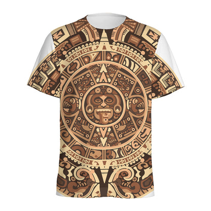 Tribal Maya Calendar Print Men's Sports T-Shirt