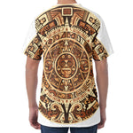 Tribal Maya Calendar Print Men's Velvet T-Shirt