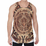 Tribal Maya Calendar Print Men's Velvet Tank Top