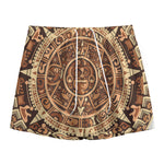 Tribal Maya Calendar Print Mesh Shorts