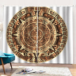 Tribal Maya Calendar Print Pencil Pleat Curtains