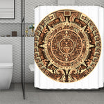 Tribal Maya Calendar Print Polyester Shower Curtain