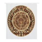 Tribal Maya Calendar Print Polyester Shower Curtain