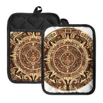 Tribal Maya Calendar Print Pot Holders With Pocket
