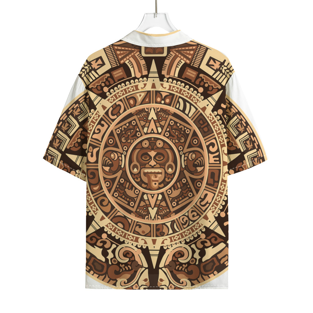 Tribal Maya Calendar Print Rayon Hawaiian Shirt