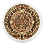 Tribal Maya Calendar Print Round Blanket