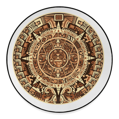Tribal Maya Calendar Print Round Floor Mat