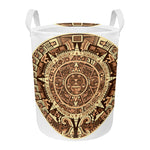 Tribal Maya Calendar Print Round Laundry Basket