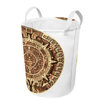 Tribal Maya Calendar Print Round Laundry Basket