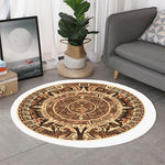 Tribal Maya Calendar Print Round Rug