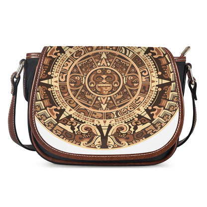 Tribal Maya Calendar Print Saddle Bag