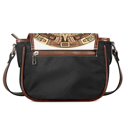 Tribal Maya Calendar Print Saddle Bag