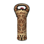 Tribal Maya Calendar Print Single Neoprene Wine Tote